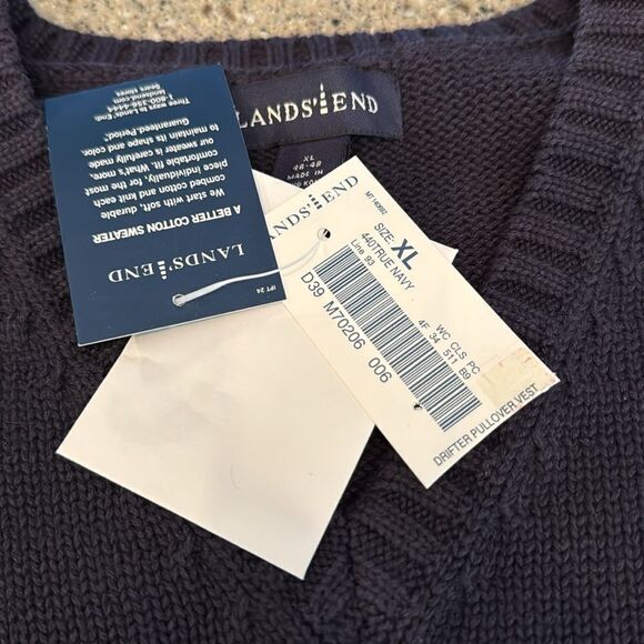 LANDS' END Drifter Pullover V-Neck Sweater Vest *NEW* - Picture 5 of 13